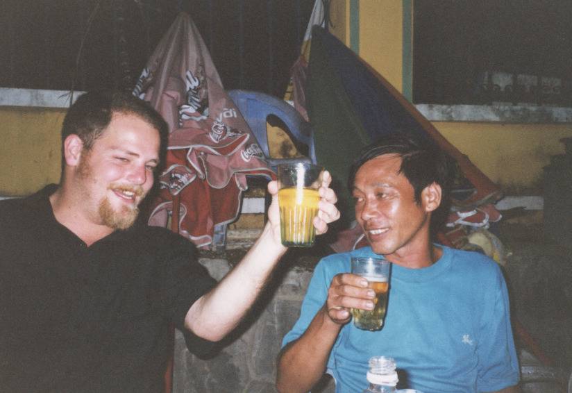 Getting friendly (and shitfaced) with the locals.